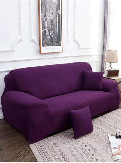 Sofa Cover Dark Purple 3 Seats