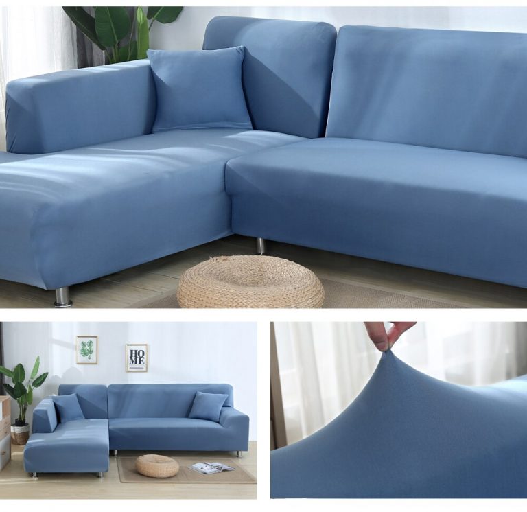 Sofa Cover Grey Blue 2 Seats