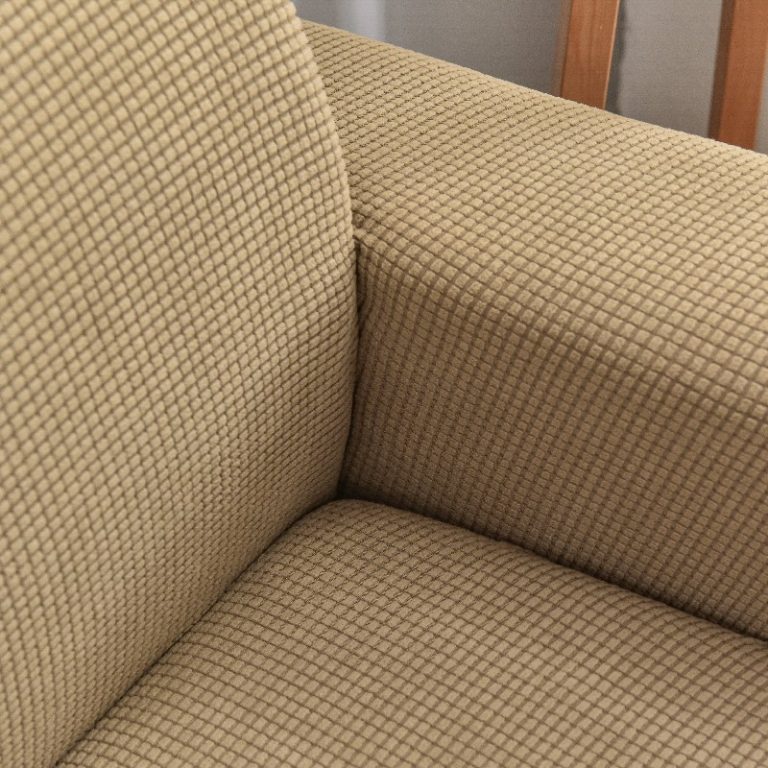 Sofa Cover Velvet Khaki 3 Seats