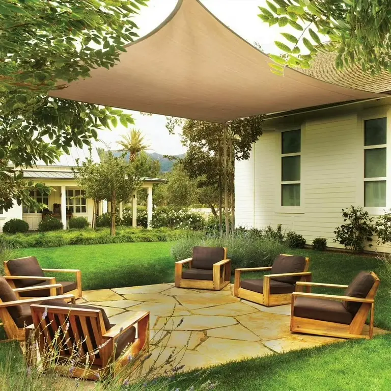 Polyester Sunshade Sheet Khaki Color 4M x 4M 280GSM 