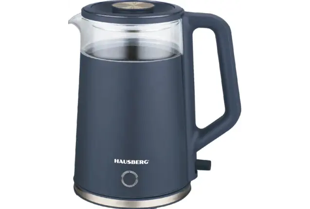 Hausberg ELECTRIC PLASTIC COATED GLASS KETTLE HB-3619BL
