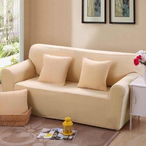 Sofa Cover Beige 2 Seats