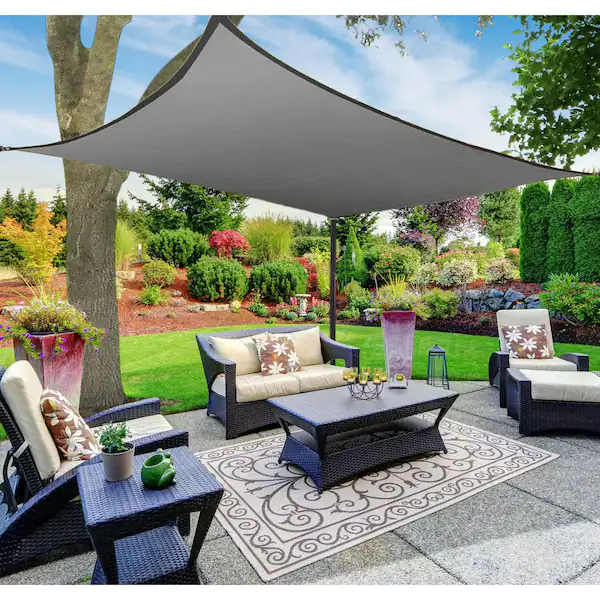 Polyester Sunshade Sheet Gray Color 3.6M x 3.6M 280GSM
