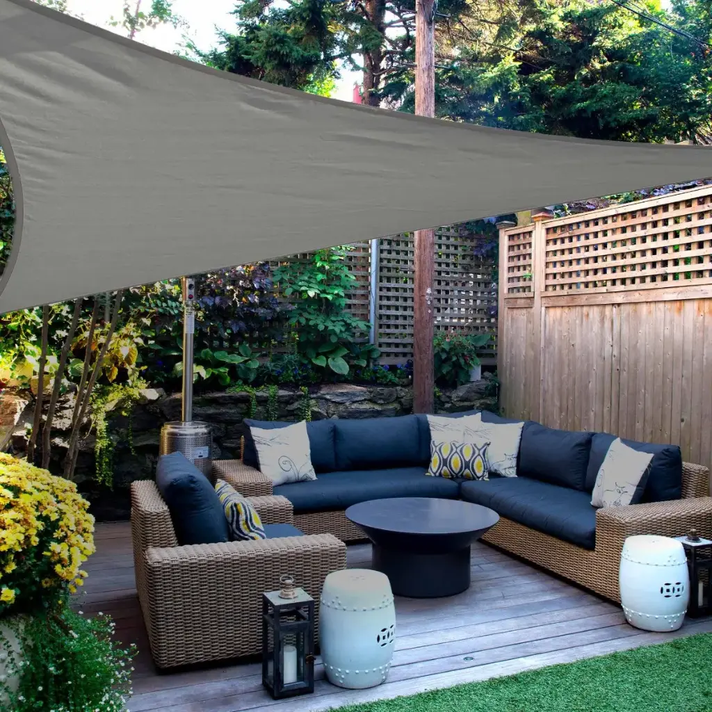 Polyester Triangle Sunshade Sheet Grey Color 3M x 3M 180GSM