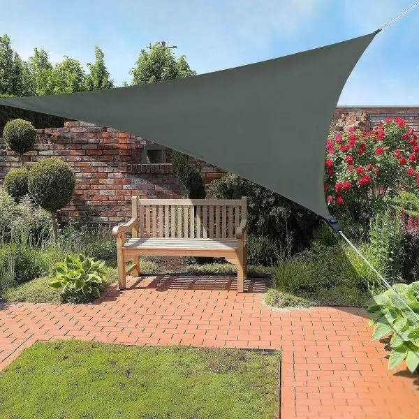 Polyester Triangle Sunshade Sheet Gray Color 5M x 5M 280GSM