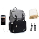 Diaper Bag Grey Black